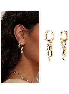 Mevecco Women Gold Huggie Hoop Earrings Dangle Drop 14K Gold Filled Small Boho Beach Simple Delicate Handmade Hypoallergenic Jewelry Gift  - Image 3