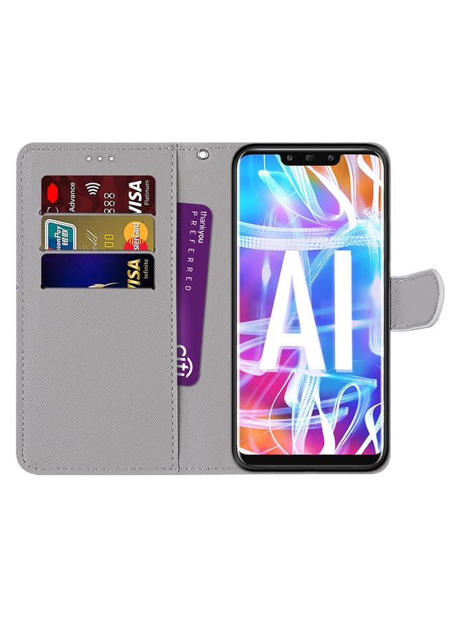 Green Tiger Case For Huawei Mate 20 Lite / Maimang 7 Coloured Drawing Cross Texture Horizontal Flip PU Leather Case with Holder & Card Slots & Wallet & Lanyard - Image 3