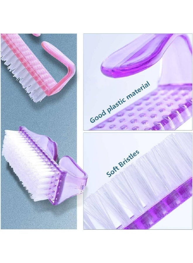 Nail brush with handle for cleaning fingernails, pedicure and foot exfoliation (multi-colored) - Image 4