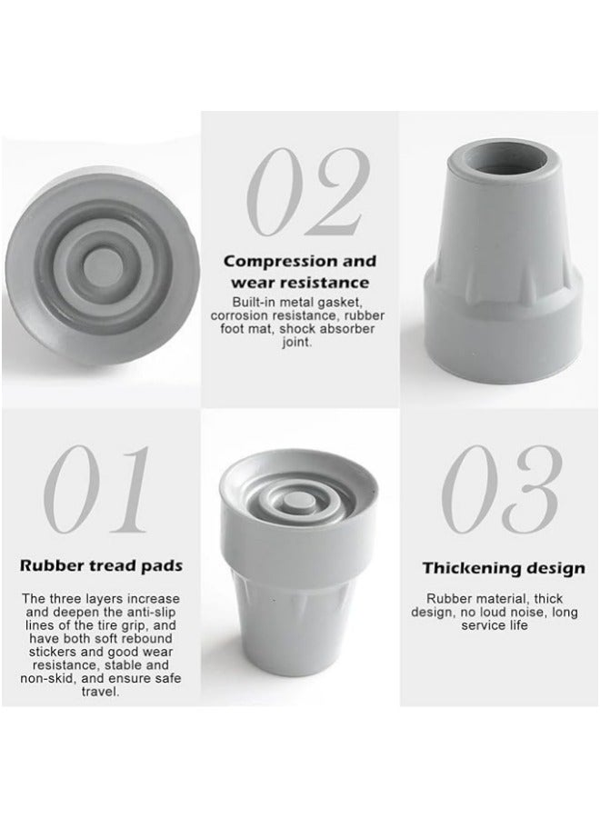 general Cane Tips Crutch Feet Cap: 8 Pack 7/8 Inch Walking Cane Tips Replacement Rubber Upgrade Heavy Duty Cane Tips Walker Replacement Black Sturdy Crutch Tips Safety Cane Crutch Accessories - Image 3