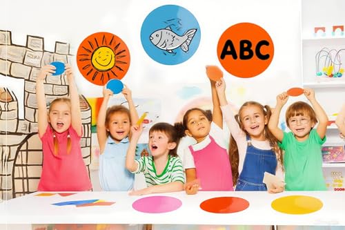 PinCute Updated Larger Sized 11.8 inch 10 Pack Dry Erase Dots Circles Sticker for Spots Tables, Colorful Removable Whiteboard Painting Marker, Essential School Teachers Supplies for Classroom - Image 5