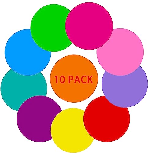 PinCute Updated Larger Sized 11.8 inch 10 Pack Dry Erase Dots Circles Sticker for Spots Tables, Colorful Removable Whiteboard Painting Marker, Essential School Teachers Supplies for Classroom - Image 1