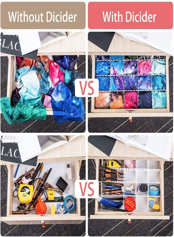 G-KARUNA Drawer Cloth Organizer Honeycomb Drawer Clapboard for Clothes, Underwear, Socks, Lingerie Organizer | Cosmetic Plastic Storage Box | 35 x 37 x 6.7 CM | Multi Color (16) - Image 4