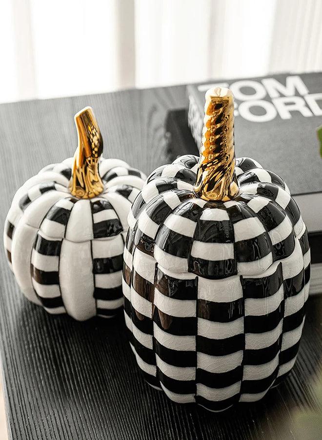 KNOT HOME Naveah Arneson Bundle Ceramic Canister with Square Accents Knot Home Designer Accessory for Bedroom Living Dining Room Office Area Décor  - Image 3
