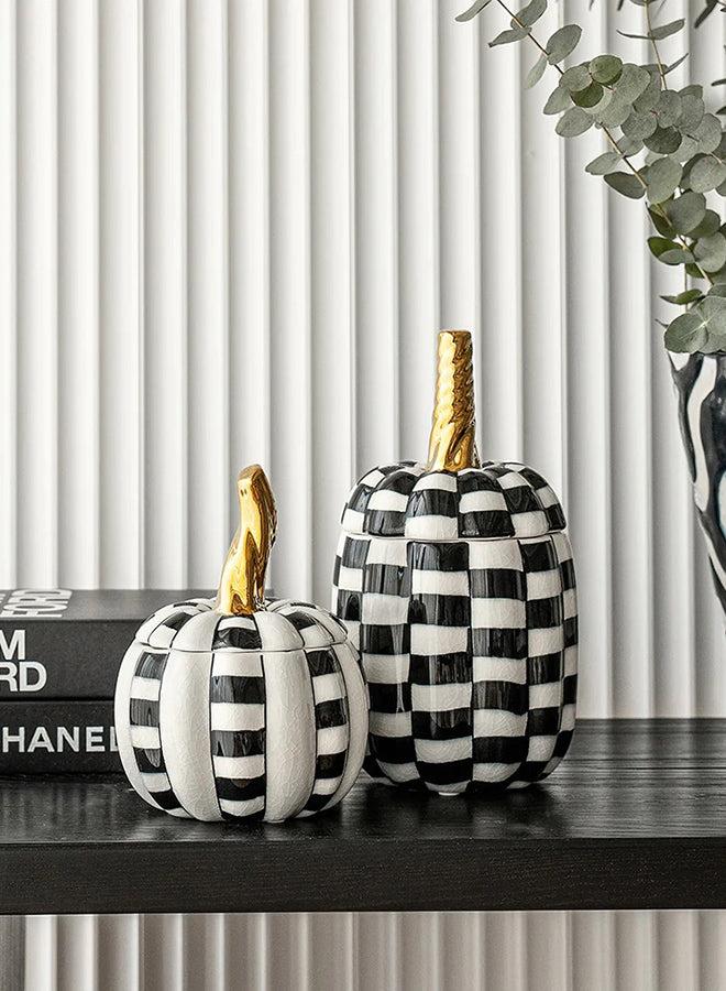 KNOT HOME Naveah Arneson Bundle Ceramic Canister with Square Accents Knot Home Designer Accessory for Bedroom Living Dining Room Office Area Décor  - Image 4