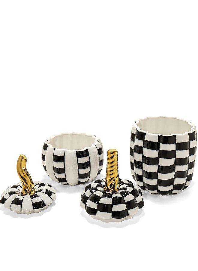 KNOT HOME Naveah Arneson Bundle Ceramic Canister with Square Accents Knot Home Designer Accessory for Bedroom Living Dining Room Office Area Décor  - Image 5