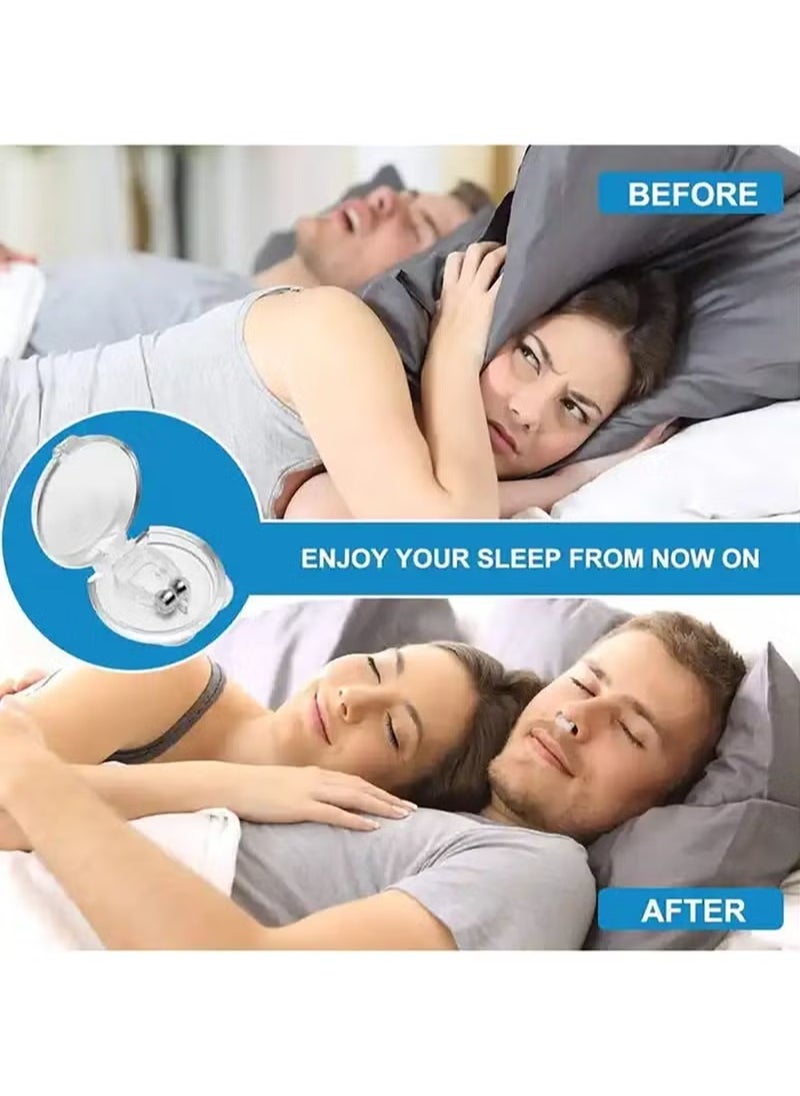 PYC - Magnetic Anti Snoring Nose Clips 4 Piece Anti Snoring Device For Preventing Snoring and Improving Sleep - Image 1