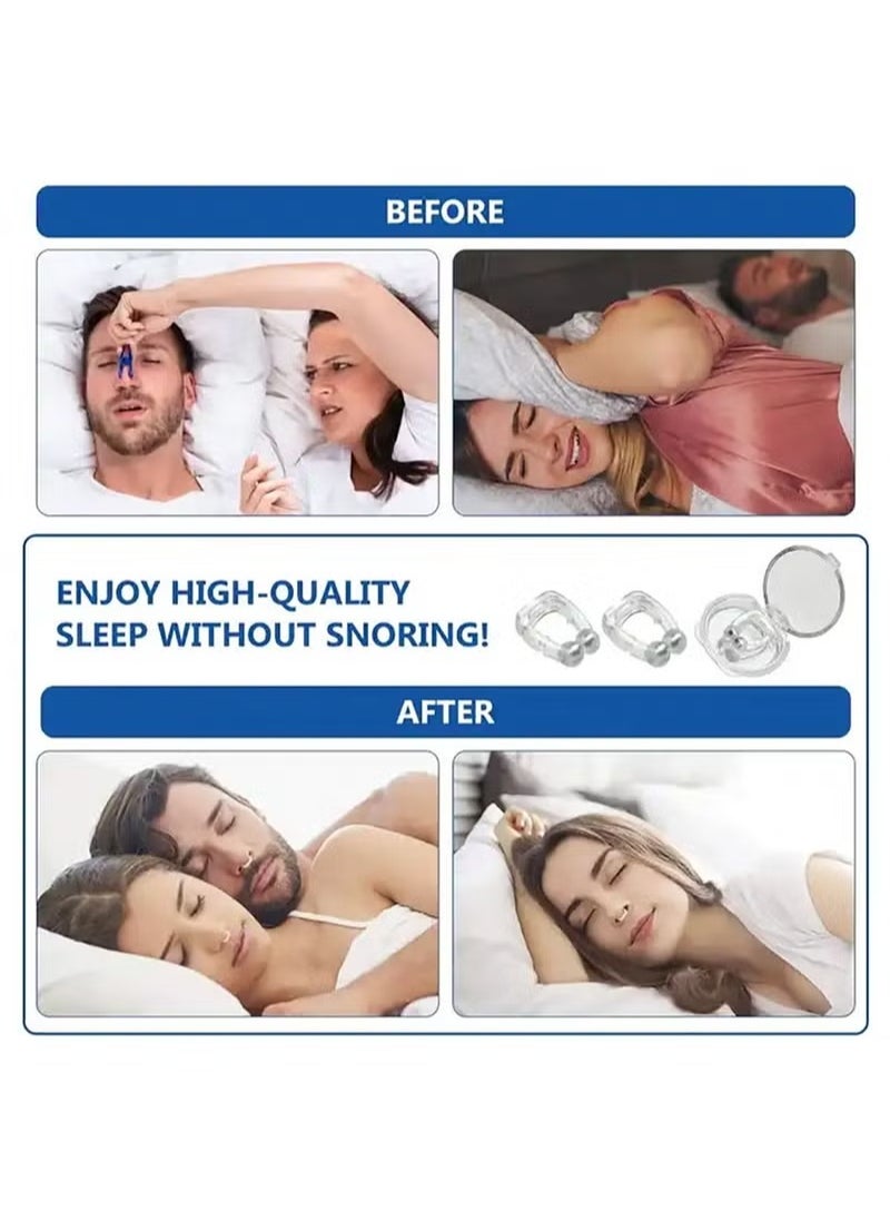 PYC - Magnetic Anti Snoring Nose Clips 4 Piece Anti Snoring Device For Preventing Snoring and Improving Sleep - Image 1