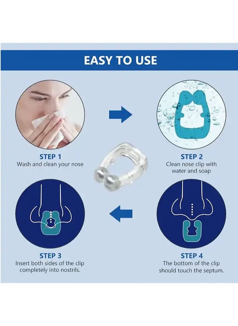 PYC - Magnetic Anti Snoring Nose Clips 4 Piece Anti Snoring Device For Preventing Snoring and Improving Sleep - Image 1