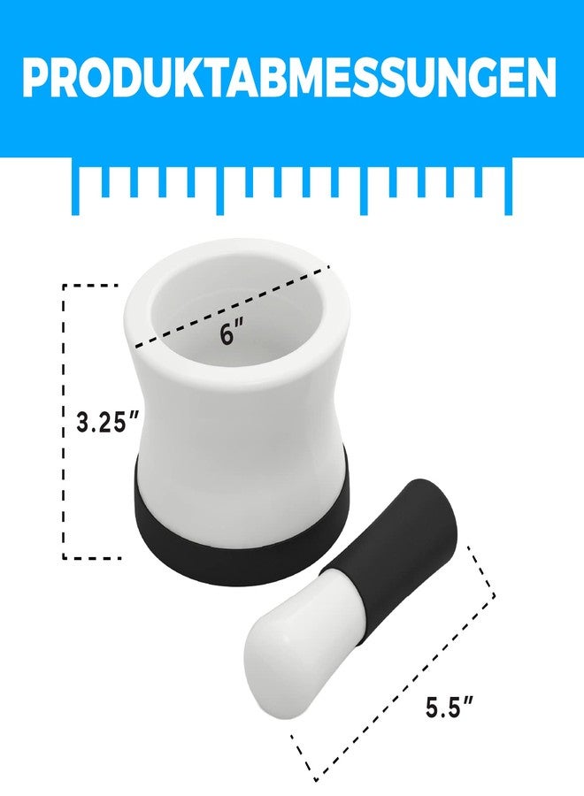 Cooler Kitchen Large Mortar and Pestle Set - EZ-Grip Silicone & Porcelain Mortar with Detachable Scratch Proof Silicone Base - Perfect for Guacamole Spices and More - NEW BREAKPROOF Bowl - Dishwasher Safe Molcajete - Image 5