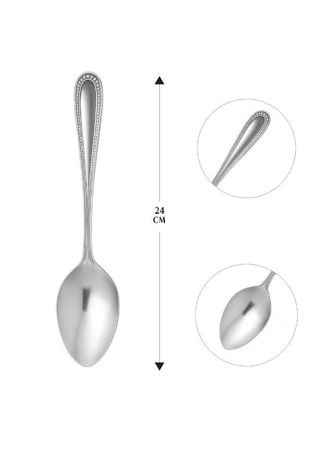 Noon East Serving Utensils, 2-Piece Stainless Steel Square Hostess Serving Set  including Serving Spoon and Ladle and for Buffet Party Kitchen Restaurant, Mirror Finished & Dishwasher Safe - Image 2