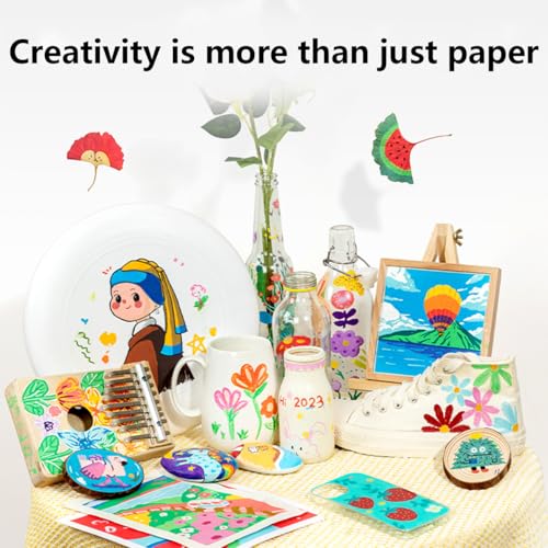 deli Paint Markers Quick Drying Acrylic Marker Pens for Kids Paint Pens Markers for Wood Rock Plastic Canvas (48 colors) - Image 4