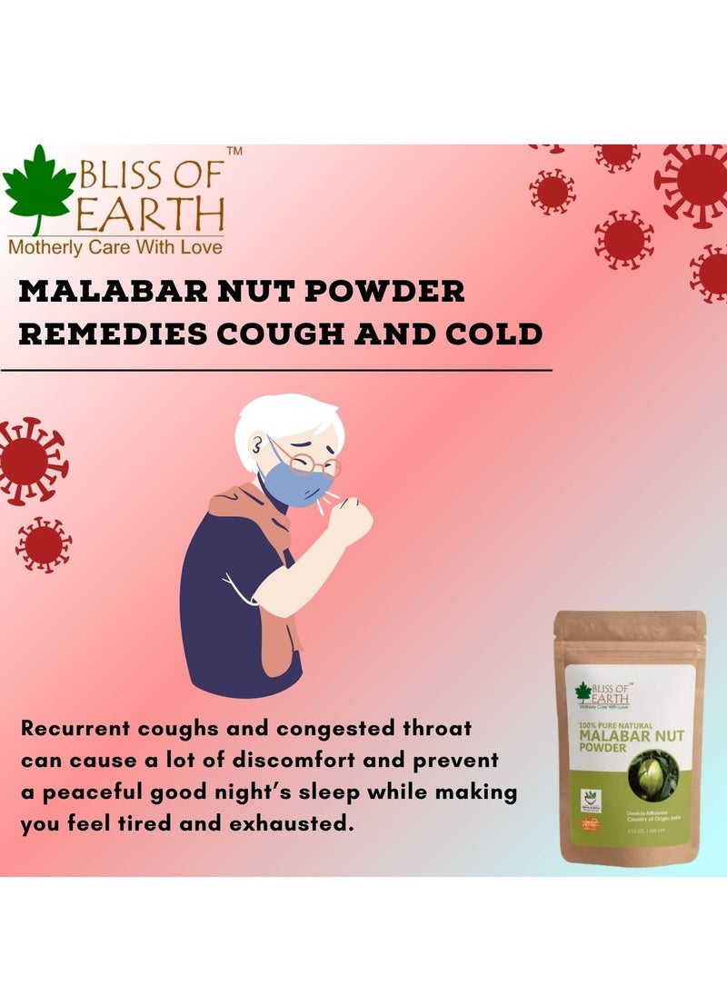 BLISS OF EARTH - Pure & Natural Malabar Nut Powder Adusa Powder 100GM Vasika Powder Healthy Skin Natural Blood Purifier joint Pain Reliver Balance Pitta & Kapha Doshas Pack of 2 - Image 1