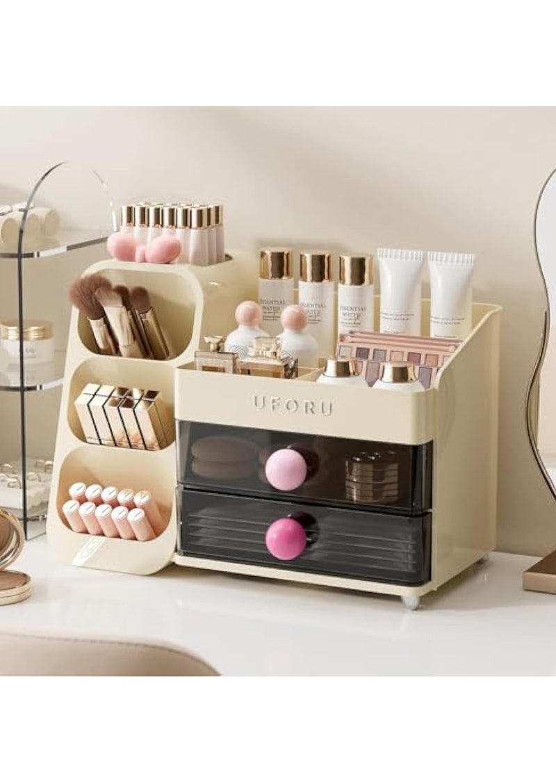 Arabest Makeup Organizer with Drawers,Large Capacity Countertop Organizer for Vanity,Bathroom and Bedroom Desk Cosmetics Organizer,Easy To Storage Skincare,Brushes, Eyeshadow, Lotions, Lipstick - Image 2