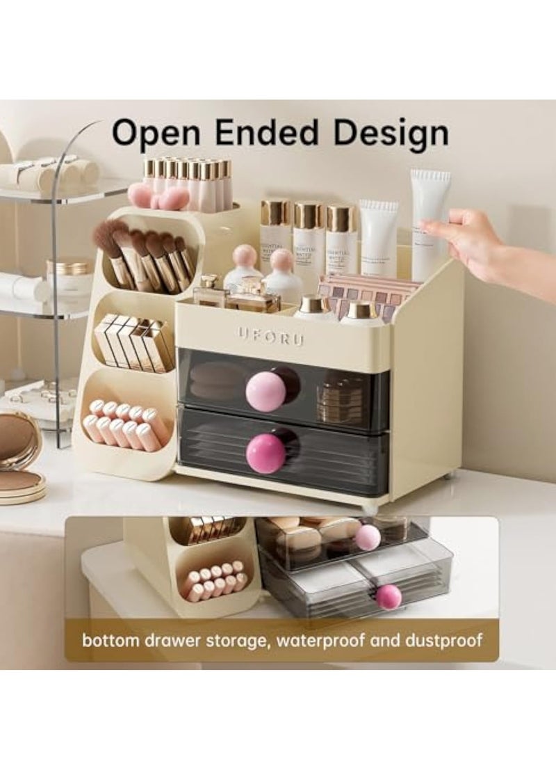Arabest Makeup Organizer with Drawers,Large Capacity Countertop Organizer for Vanity,Bathroom and Bedroom Desk Cosmetics Organizer,Easy To Storage Skincare,Brushes, Eyeshadow, Lotions, Lipstick - Image 3