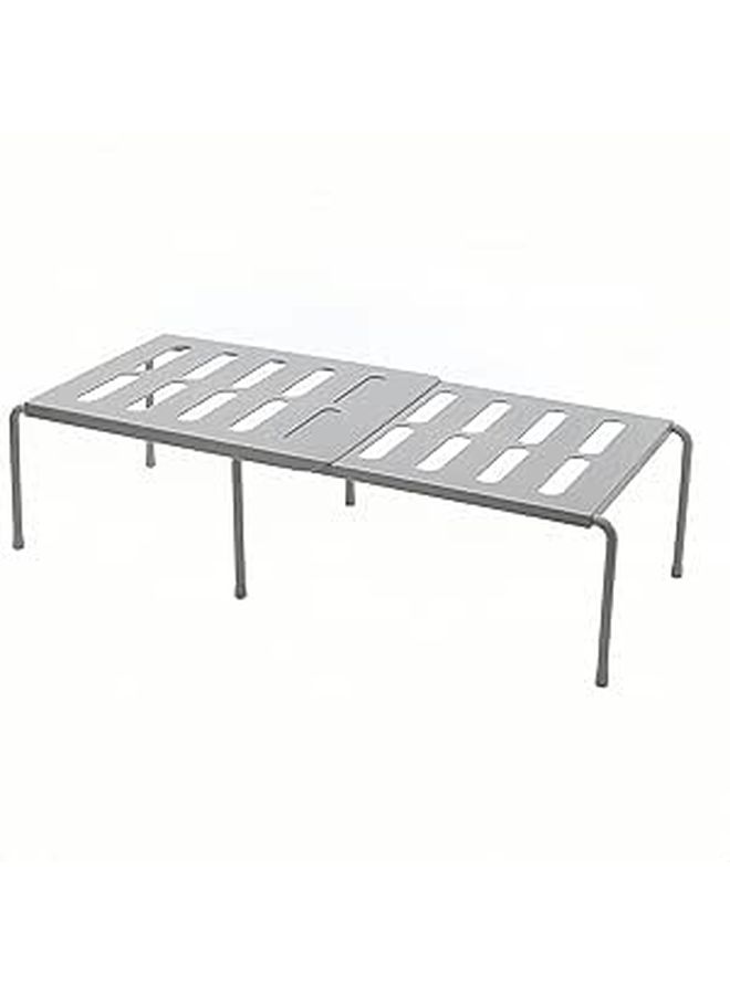 Expandable Metal Cabinet Organizer Shelf Sturdy Multi Purpose Kitchen Storage Rack - Image 1