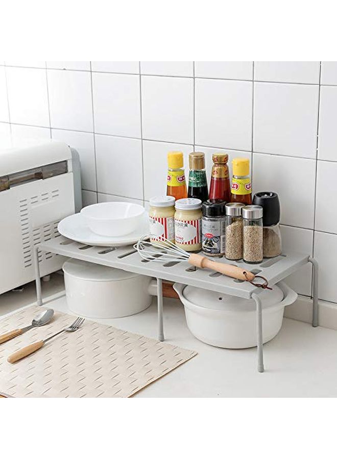 Expandable Metal Cabinet Organizer Shelf Sturdy Multi Purpose Kitchen Storage Rack - Image 4