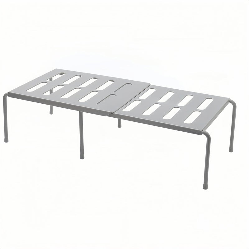 Expandable Metal Cabinet Organizer Shelf Sturdy Multi Purpose Kitchen Storage Rack - Image 2