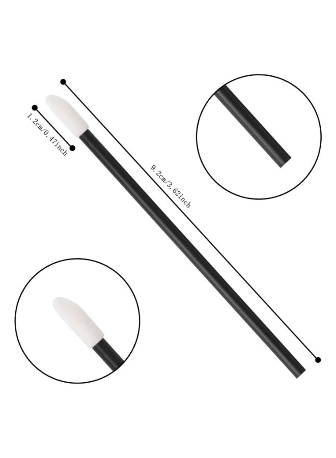 VOIISH Disposable Lip Brush Pack of 50 | Lipstick & Lip Gloss Wands | Eyeshadow Brushes | Travel-Friendly Makeup Applicator Tool Kit | Black - Image 3