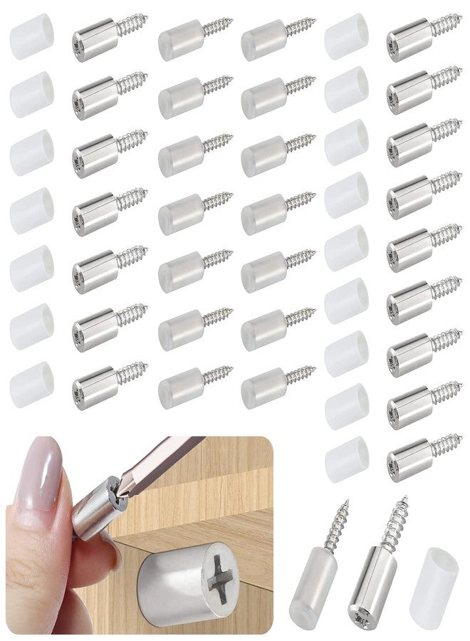 Iffitya 30 Pcs Self Tapping Screws Cabinet Laminate Support, Shelf Pins with Non-Slip Sleeve, Cabinet Shelf Pegs for Kitchen Utensils, Bookcases and Wardrobes, Fixed Support Self - Tapping Cross Screw - Image 1