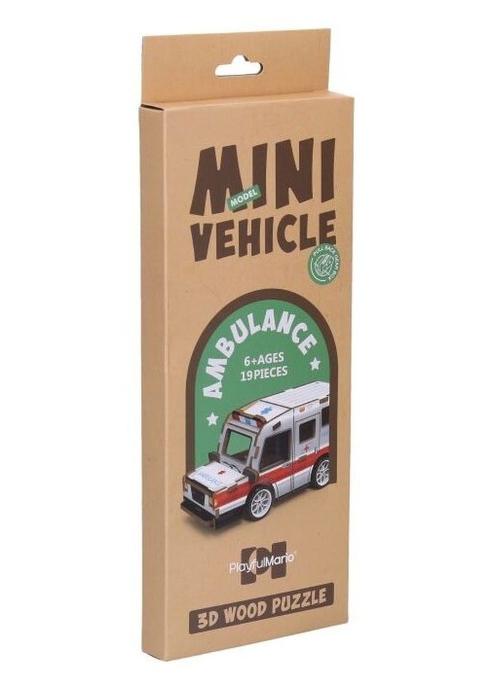 بازل نموذج سيارة اسعاف ثلاثية الأبعاد 19 قطعة - 68017 - Image 1
