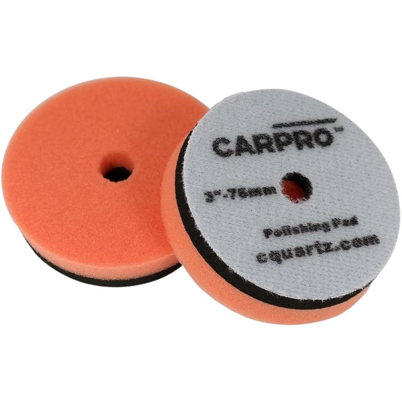 CARPRO Orange Polishing Pad - Car Polishing Pads for Buffing, Cutting, & Polishing, Foam Polishing Pad for Paint Correction - Hook and Loop Car Buffer Pads w/Tapered Edge - 3" (1 Pad) Flat working surface - Image 1