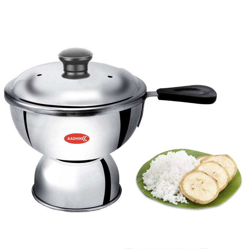 AADHIK Chiratta Puttu Maker with Handle Use with Pressure Cooker Puttu Kutti Puttu Steamer Silver, Make in India - Image 3