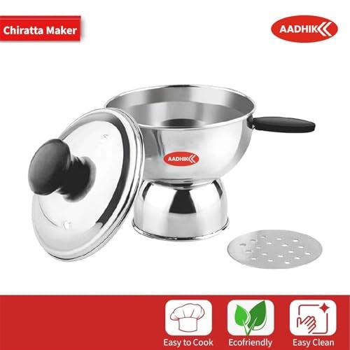 AADHIK Chiratta Puttu Maker with Handle Use with Pressure Cooker Puttu Kutti Puttu Steamer Silver, Make in India - Image 2