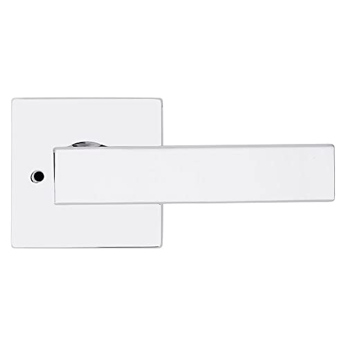 Kwikset Singapore Interior Privacy Door Handle with Lock, Door Lever For Bathroom and Bedroom, Polished Chrome Reversible Keyless Turn Lock - Image 2