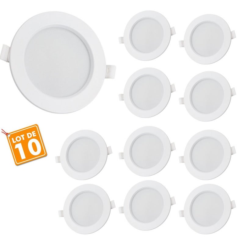 LED Spotlight Flat Recessed Ceiling Light 100mm Outer Diameter 3 cm Depth 230 Volt Dimmable - IP20 Waterproof 5W 350 Lumens Neutral White for Bathroom Living Room - Image 1