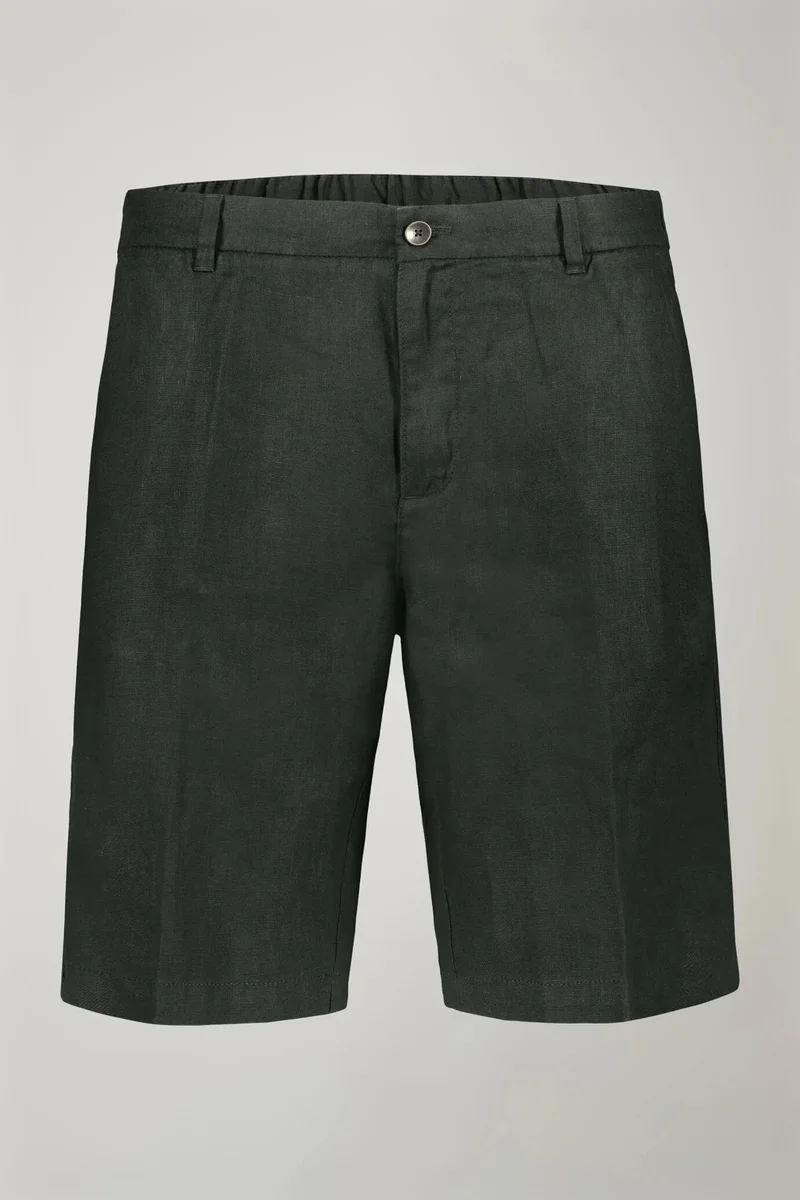 Doppelganger Green Men's pure linen bermuda - Green for Men | Best Price UAE