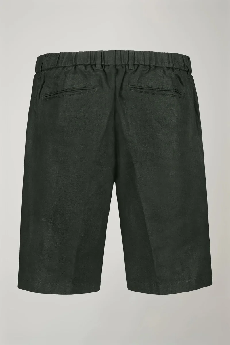Doppelganger Green Men's pure linen bermuda - Green for Men | Best Price UAE