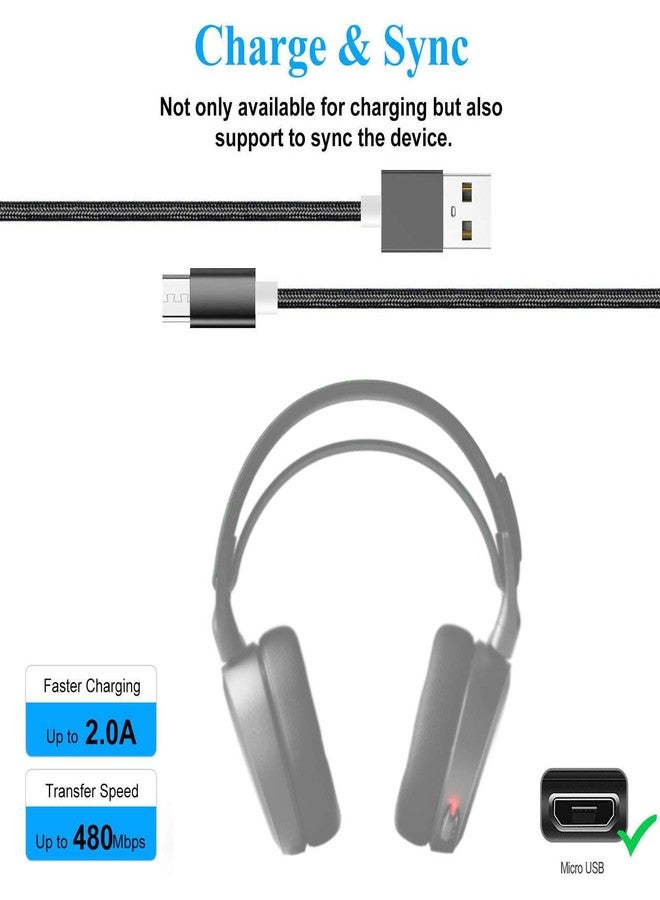 Akingdleo USB Charging Cable Cord Compatible for SteelSeries Arctis 9X/ Arctis 7P/ Arctis 9/ Arctis Pro/Arctis 7X/ Arctis 7/ Arctis 1/ Arctis 3 Wireless Gaming Headset - Image 3