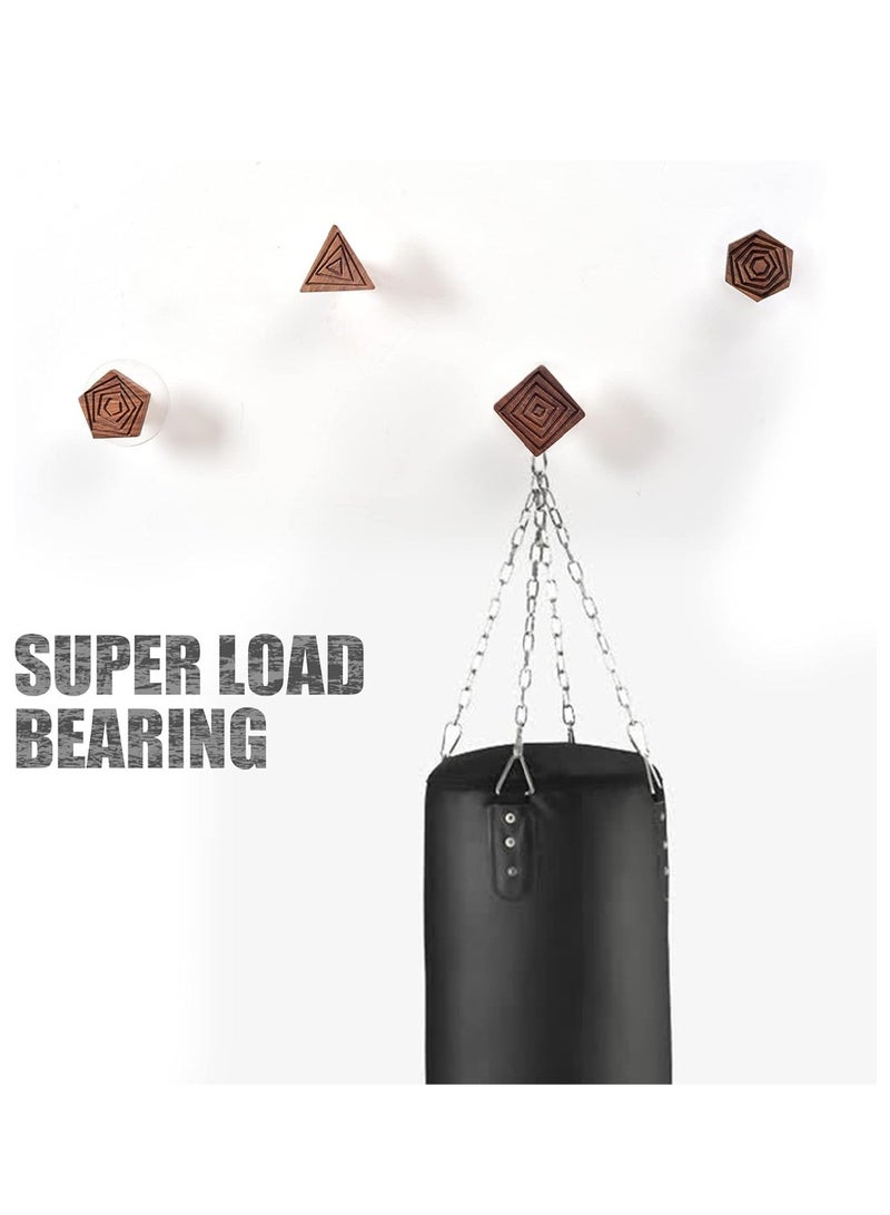 Loquat Wood Wall Hooks for Hanging,4-Pack Decorative Coat Hooks Wall Mounted, All Natural Solid Wood Hooks,Full of Artistic Sense Wooden Hooks for Hanging Coats,Robe,Backpack,Hat,Bag,Scarf - Image 5