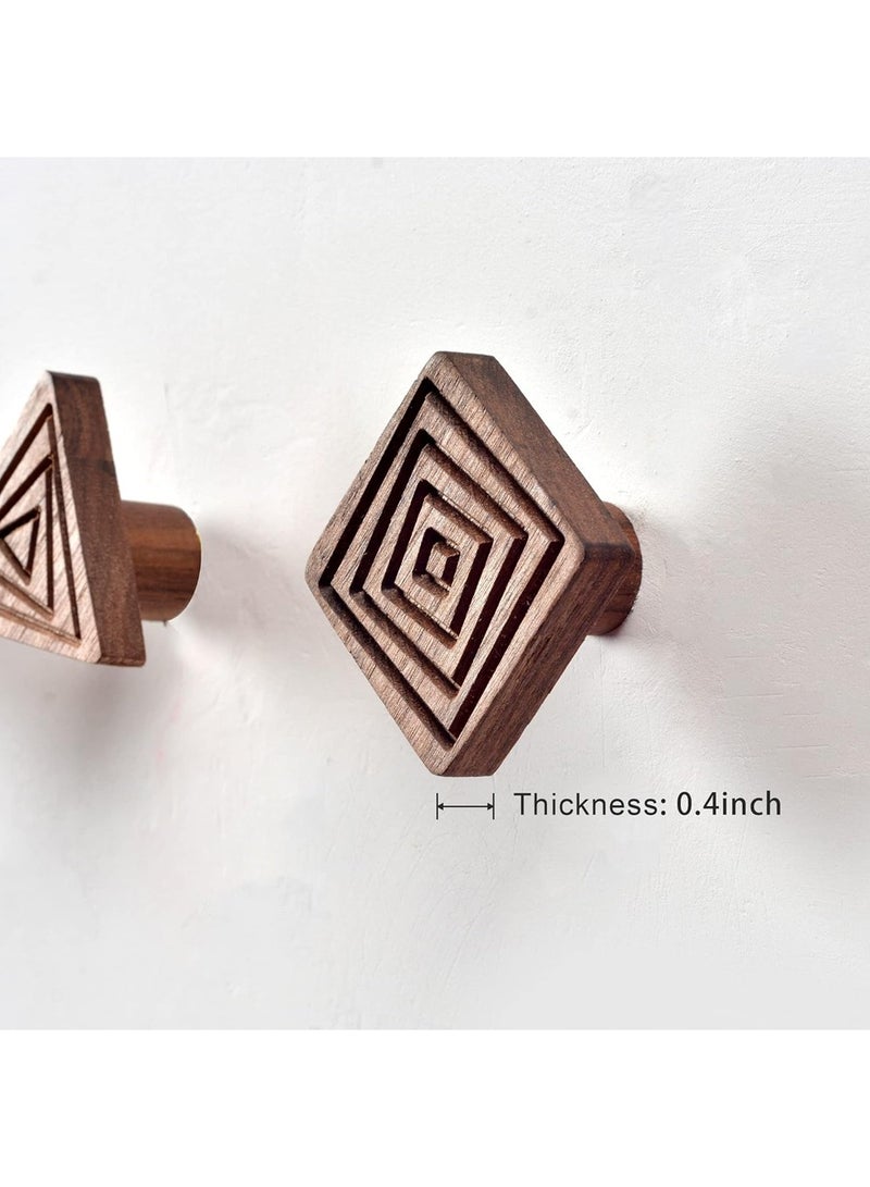 Loquat Wood Wall Hooks for Hanging,4-Pack Decorative Coat Hooks Wall Mounted, All Natural Solid Wood Hooks,Full of Artistic Sense Wooden Hooks for Hanging Coats,Robe,Backpack,Hat,Bag,Scarf - Image 3