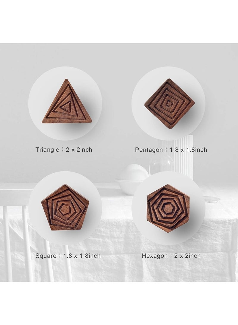 Loquat Wood Wall Hooks for Hanging,4-Pack Decorative Coat Hooks Wall Mounted, All Natural Solid Wood Hooks,Full of Artistic Sense Wooden Hooks for Hanging Coats,Robe,Backpack,Hat,Bag,Scarf - Image 2