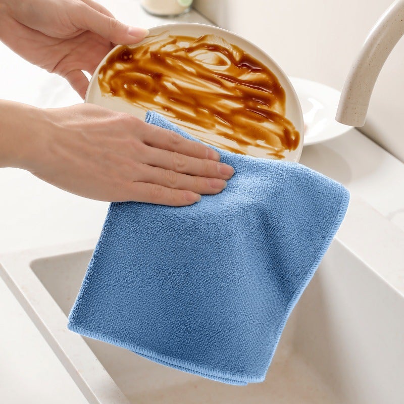 350G Warp-Knitted Microfiber Towel With High Elasticity, Edge-Locking, Lint-Free, Color-Fast, Housekeeping Cleaning Kitchen Cloth - Image 4