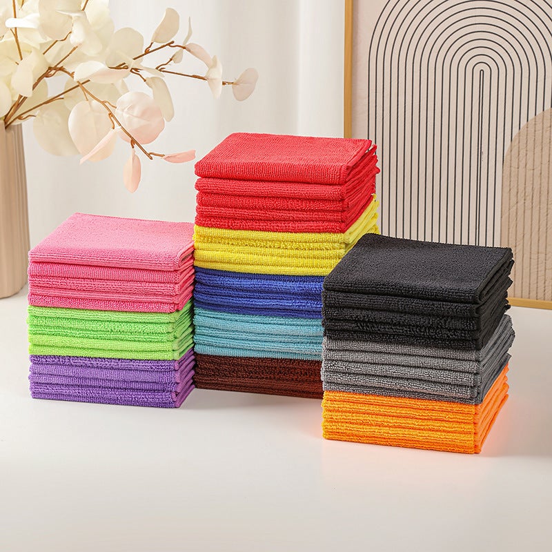 350G Warp-Knitted Microfiber Towel With High Elasticity, Edge-Locking, Lint-Free, Color-Fast, Housekeeping Cleaning Kitchen Cloth - Image 3