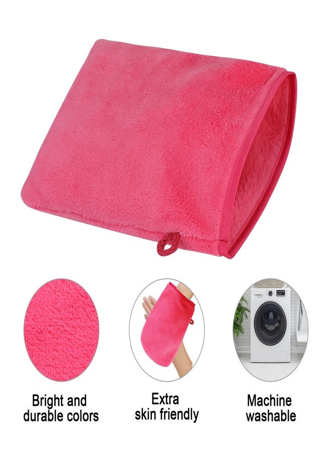 Phogary قفازات استحمام ميكروفايبر PHOGARY 10 قطع، قفازات وجه ناعمة من الفلانيل، قماش سبا للاستحمام، قفازات مزيلة للمكياج قابلة لإعادة الاستخدام، قماش غسيل على الطراز الأوروبي، 6×8 بوصة، 5 ألوان - Image 4