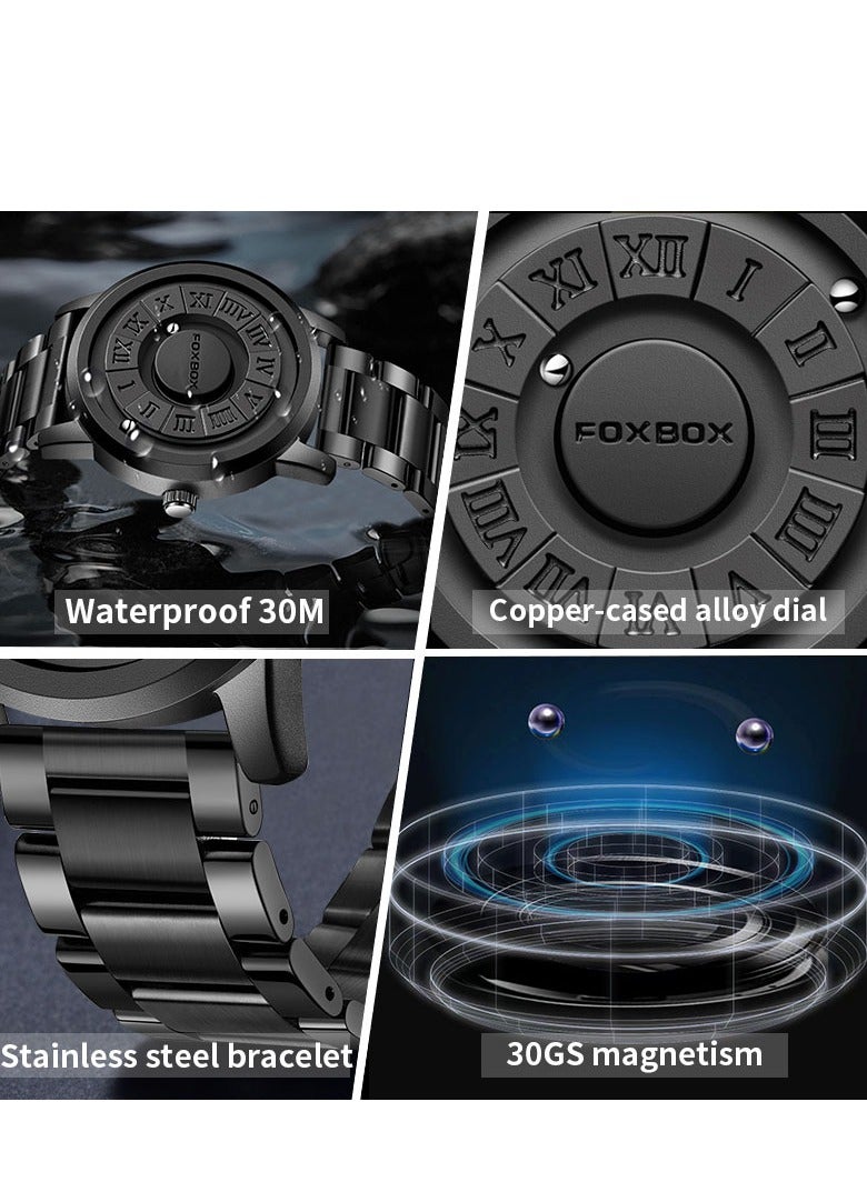 New Men's Creative Magnetic Scrolling Beads Quartz Watch for Men Waterproof watches