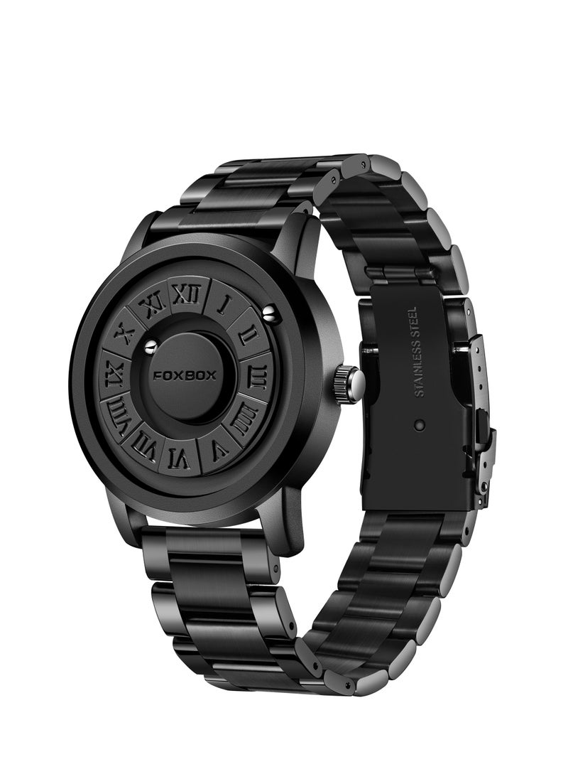 FOXBOX New Men's Creative Magnetic Scrolling Beads Quartz Watch for Men Waterproof watches  - Image 2