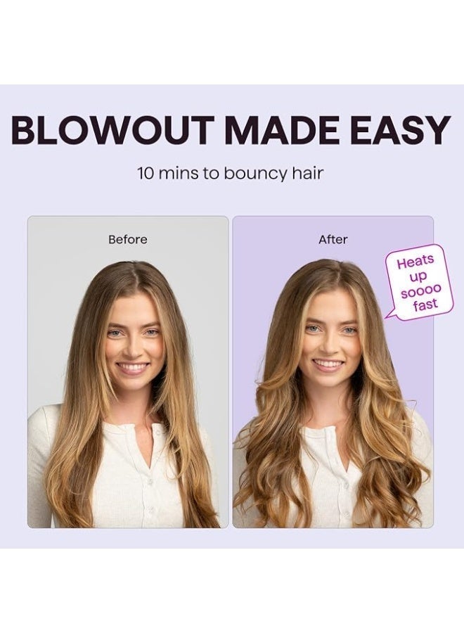 wavytalk Thermal Brush Blowout Boost 1.5 Inch Heated Round Brush, Negative Ion Anti-Frizz Hair Styling Brush, Tourmaline Ceramic, 5 Temperature Settings, Dual Voltage, Pink Sakura - Image 5