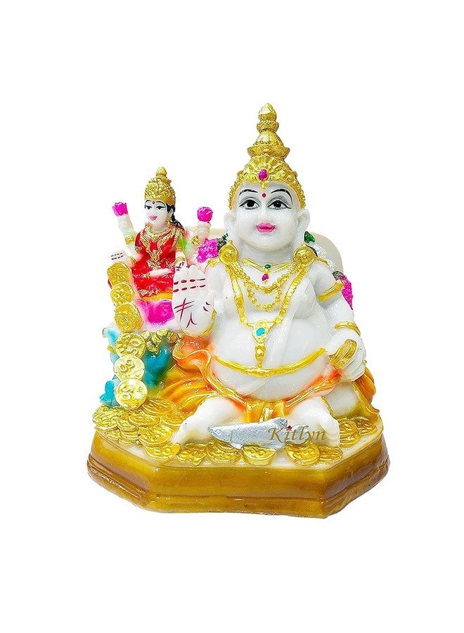 Kitlyn MATA Laxmi GOD Kubera Statue Diwali Pooja Home Décor Gifts 10 cm Religious Idol & Figurine (Polyresin, Multicolor) - Image 3