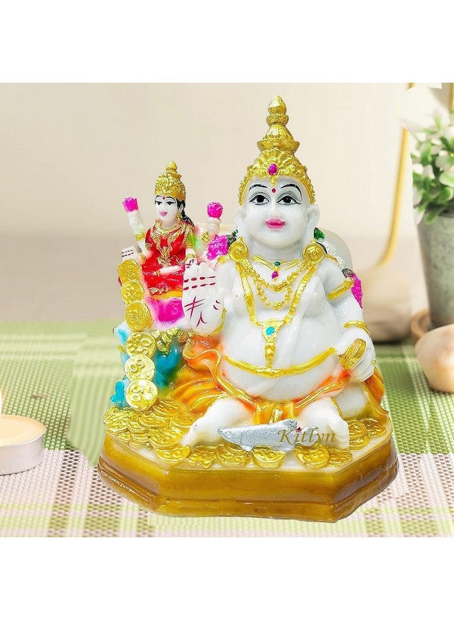 Kitlyn MATA Laxmi GOD Kubera Statue Diwali Pooja Home Décor Gifts 10 cm Religious Idol & Figurine (Polyresin, Multicolor) - Image 1