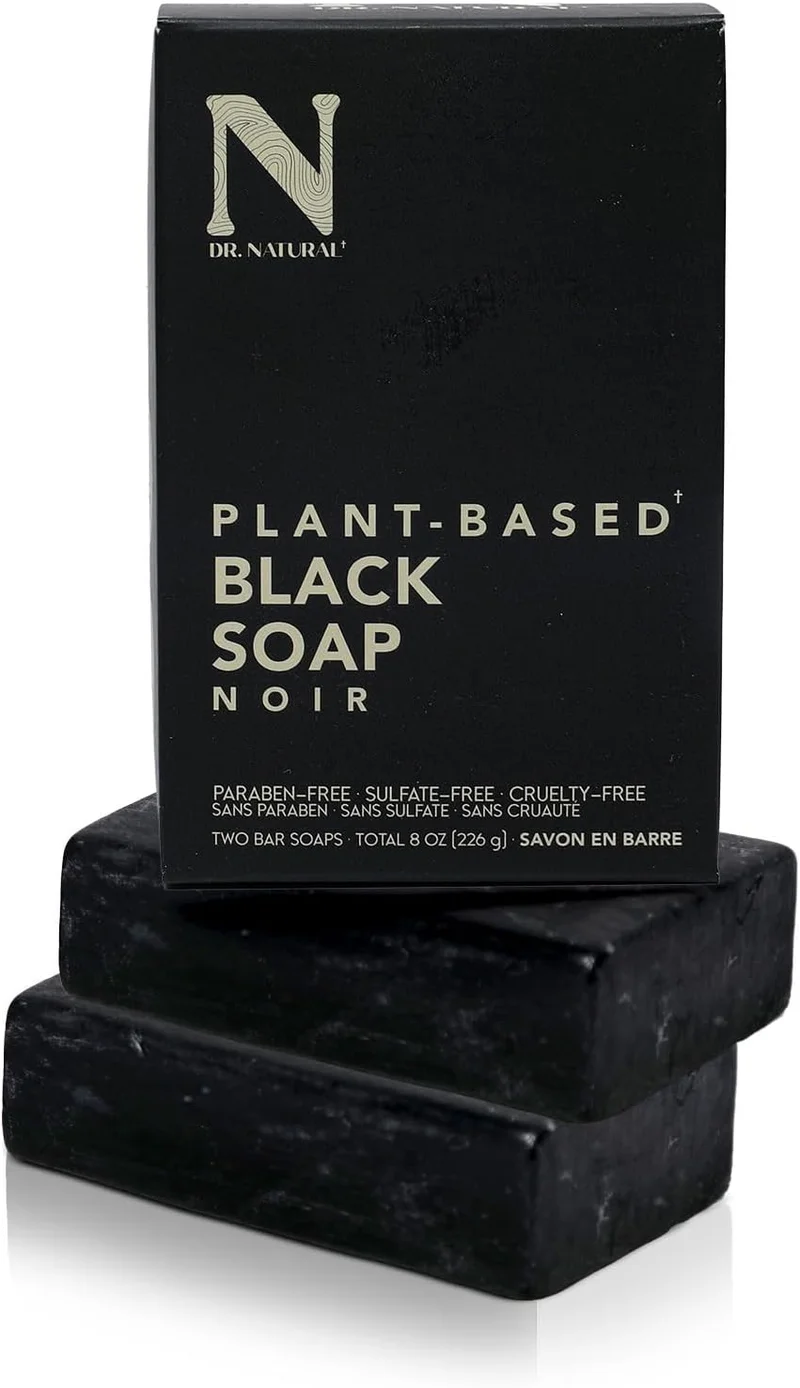 Dr. Natural Dr. Natural Plant-Based Black Soap - 2 Bars, 8 oz Total