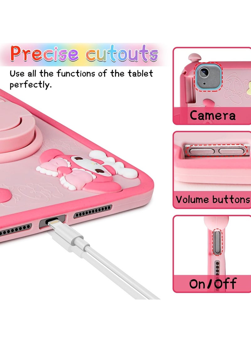 عام علبة iPad Air الجيل الخامس والجيل الرابع (بحجم 10.9 بوصة) مع حامي شاشة وقلم رصاص حامل وعلبة حماية للجهاز اللوحي للفتيات الصغيرات. - Image 5