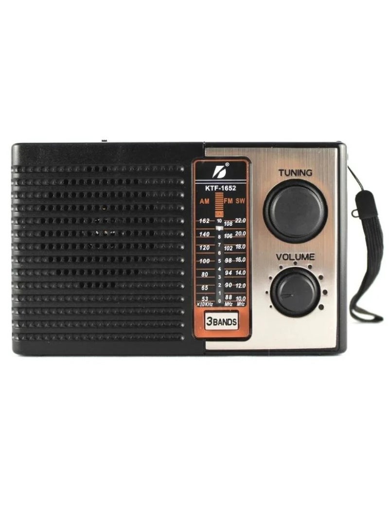 Generic FM/AM/SW 3 Bands Radio, Solar Powered Bluetooth Radio with 1200mAh Rechargeable Battery, Support USB/TF AM/FM/SW1-6  - Image 1
