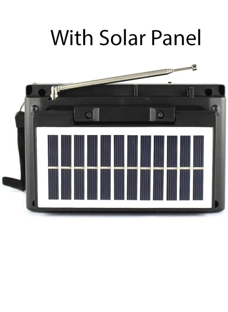 Generic FM/AM/SW 3 Bands Radio, Solar Powered Bluetooth Radio with 1200mAh Rechargeable Battery, Support USB/TF AM/FM/SW1-6  - Image 3