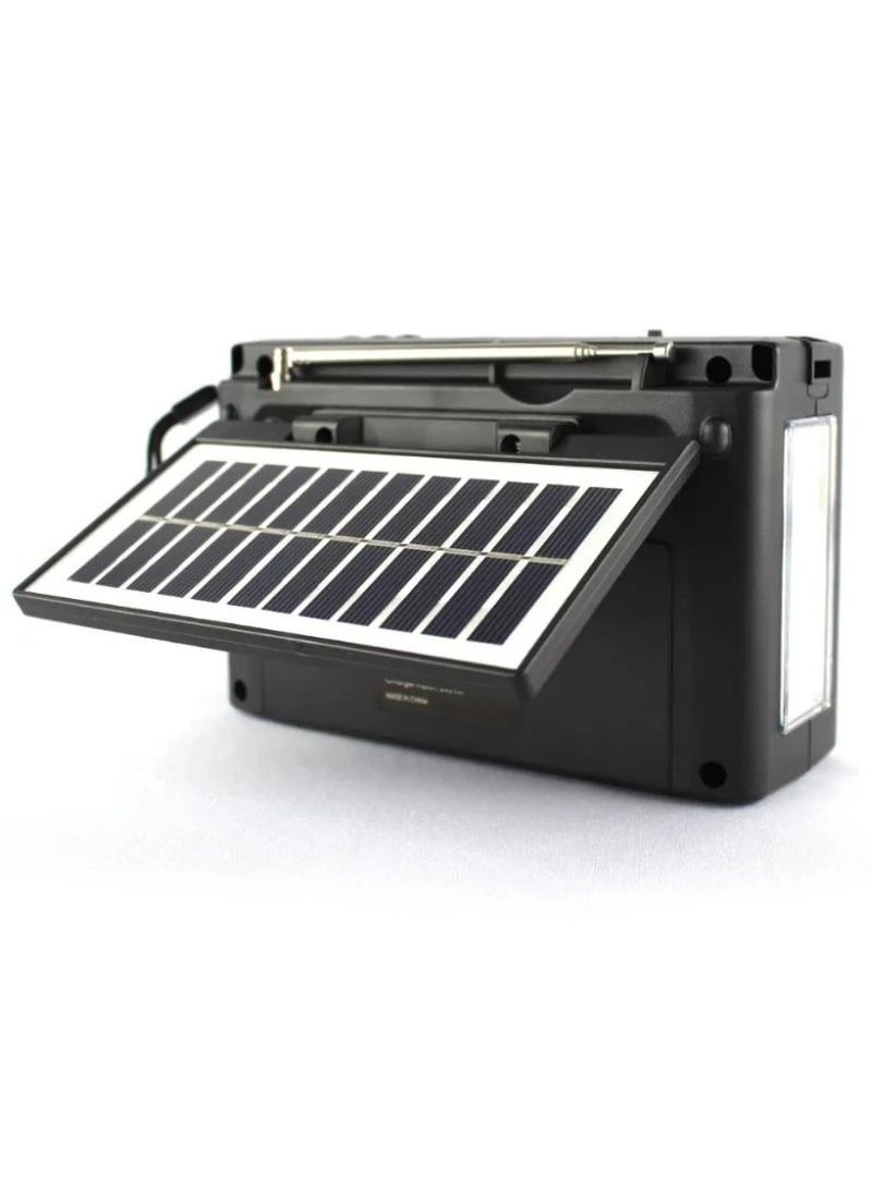 Generic FM/AM/SW 3 Bands Radio, Solar Powered Bluetooth Radio with 1200mAh Rechargeable Battery, Support USB/TF AM/FM/SW1-6  - Image 4