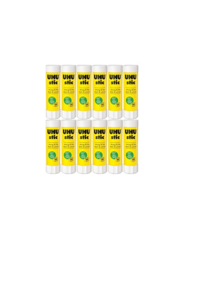 UHU Stic Glue Stick - 40g - Solvent Free - Clear Application - Pack of 12 - Image 1